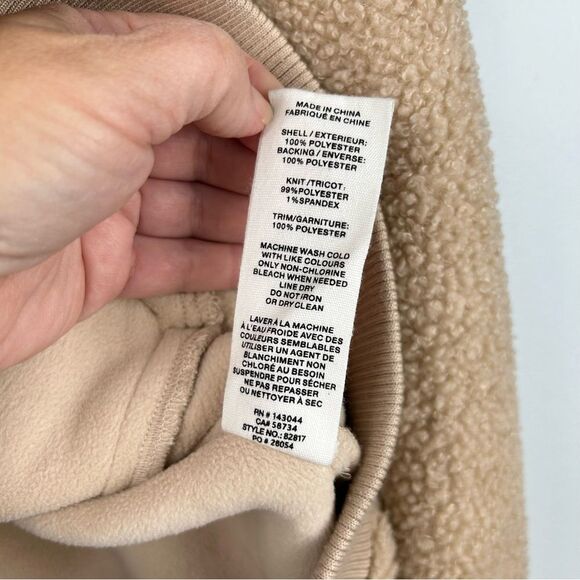 Avec Les Filles Sherpa Jacket Fuzzy Furry Warm Full Zip Tan Women’s Sz S - Picture 7 of 16